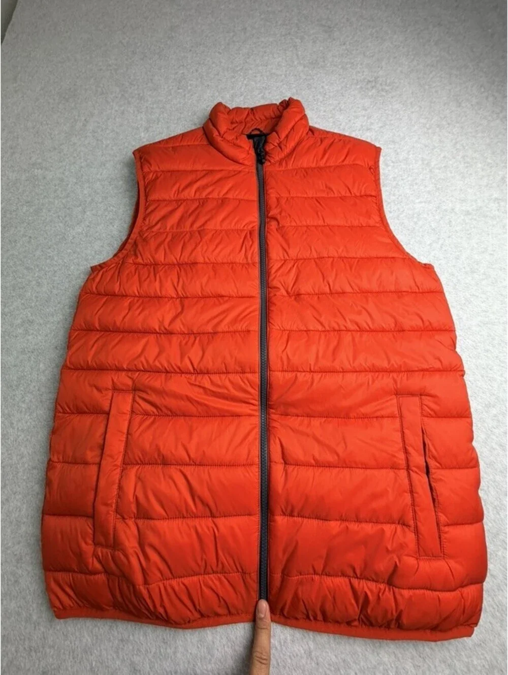 SWISSTECH Mens Puffer Vest M 38-40 Orange Full Zip Insulated Nylon Polyester